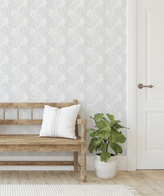 Delicate Foliage (Pale Grey) Removable Wallpaper