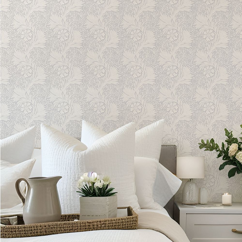 Delicate Foliage (Pale Grey) Removable Wallpaper