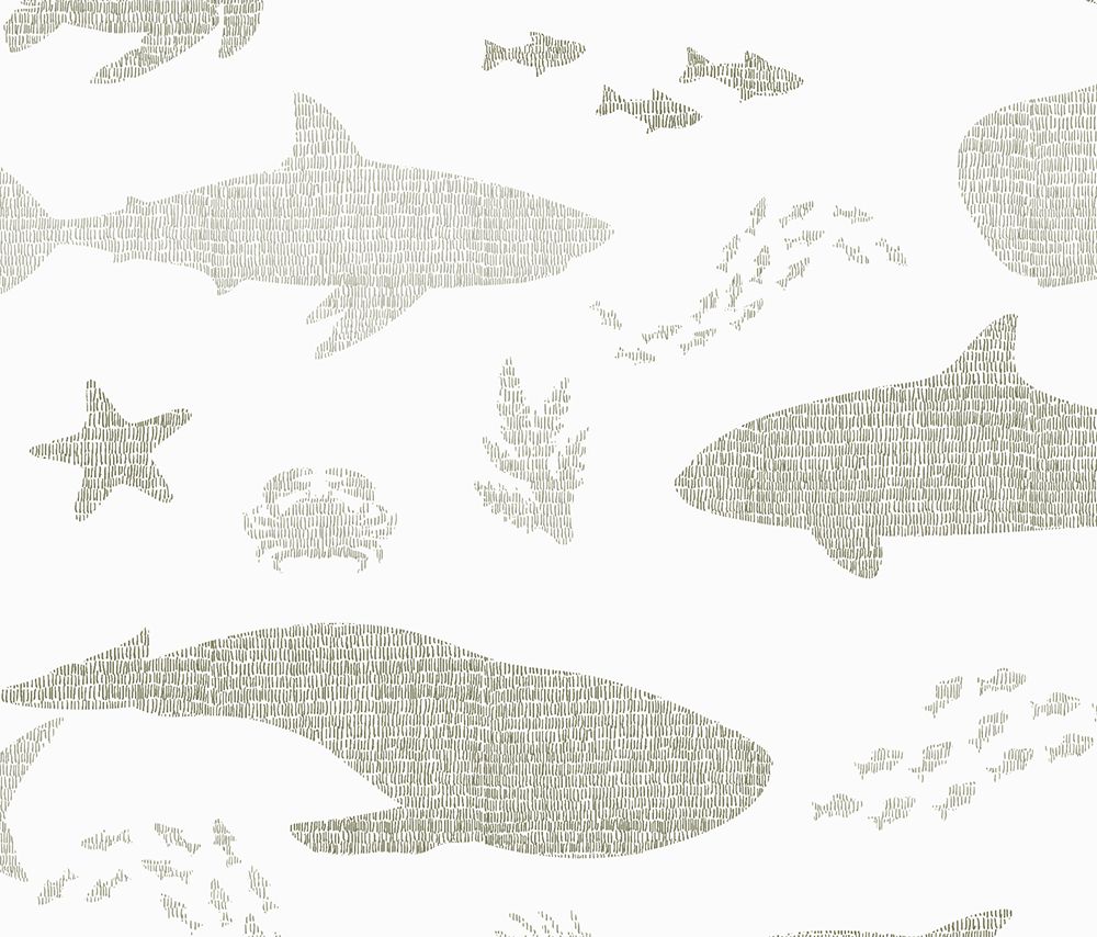 Oceanic (Olive/White) Removable Wallpaper