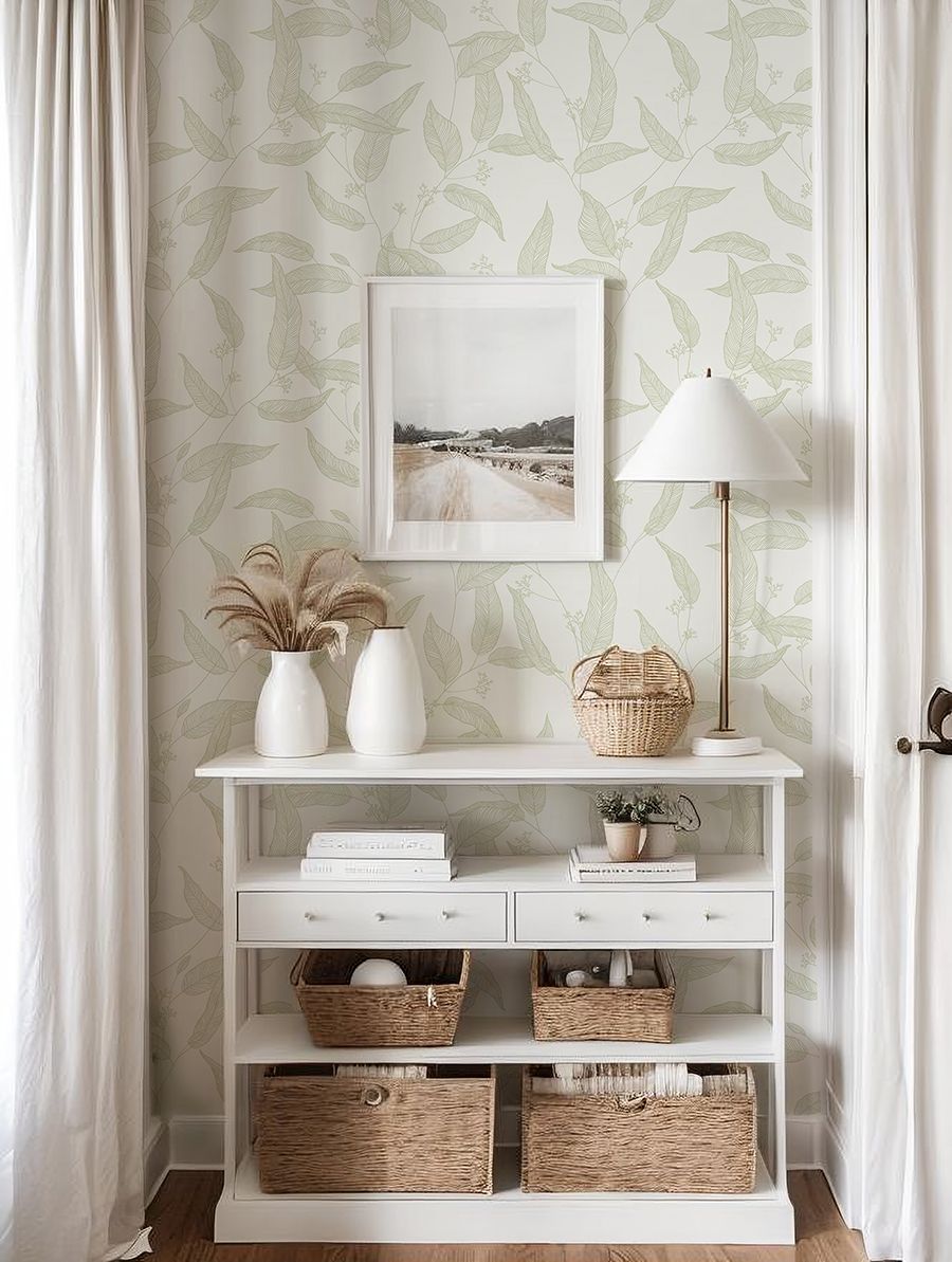 Eucalyptus Leaves (Sage) Removable Wallpaper