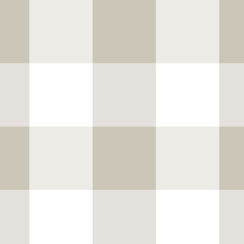 Traditional Gingham Checks large or small (taupe) Removable Wallpaper