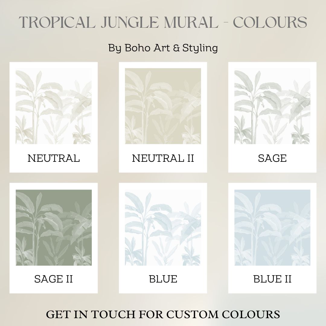 Tropical Jungle Mural (Colours) Removable Wallpaper