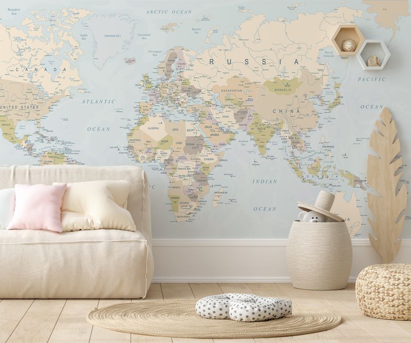 World Map Removable Wallpaper Mural