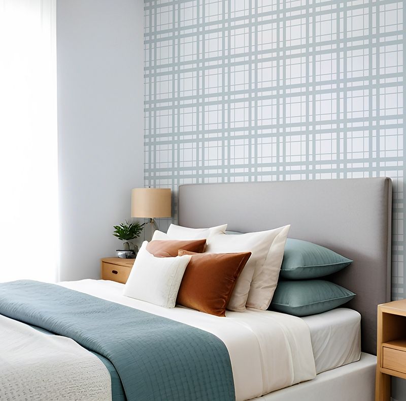 Geo Plaid Removable Wallpaper (colour options)