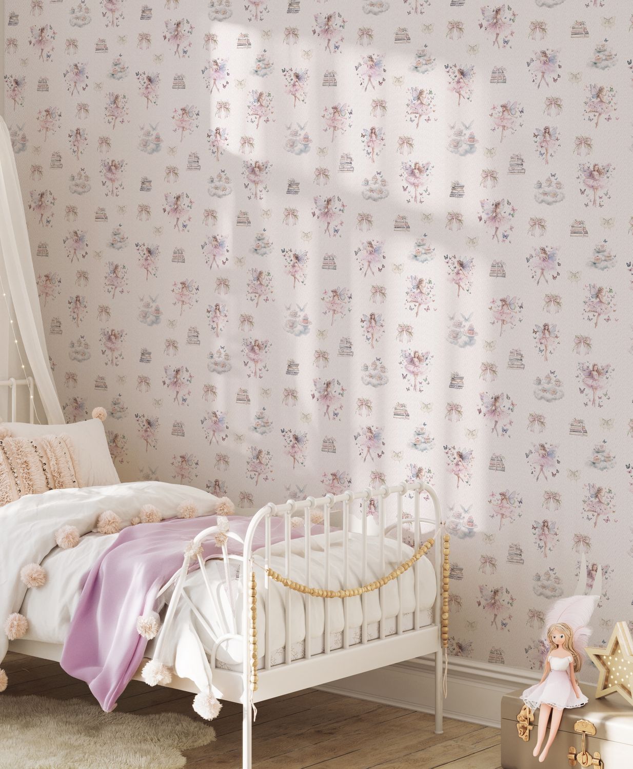 Whimsical Ballerina Fairies Removable Wallpaper