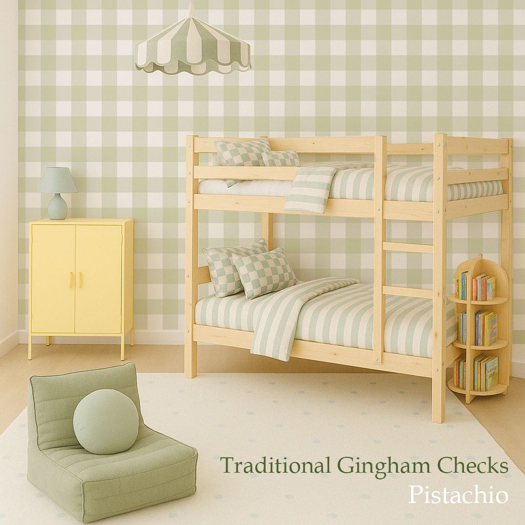 Traditional Gingham Checks Removable Wallpaper (Colour options)