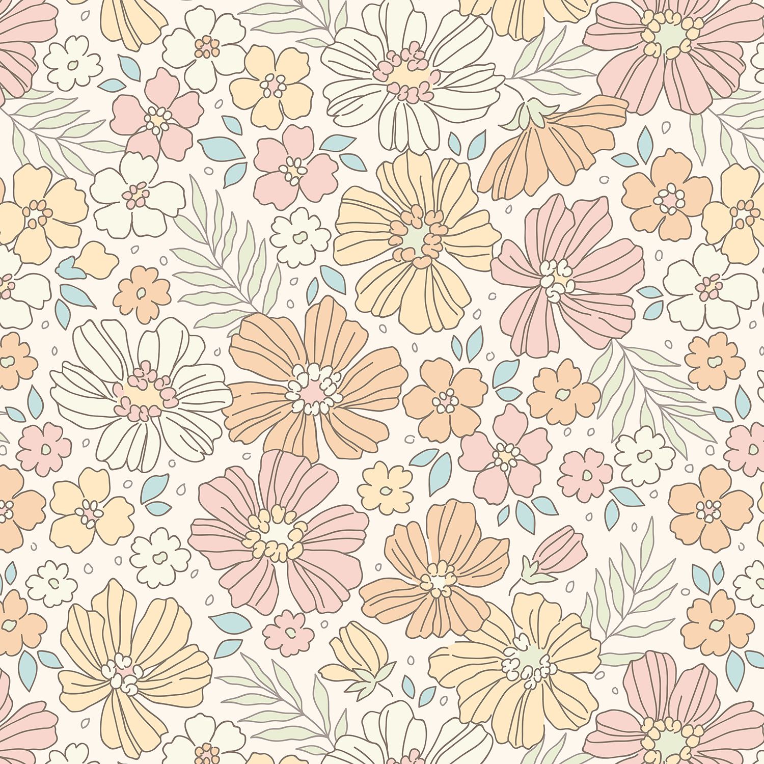 Pastel Meadow Removable Wallpaper