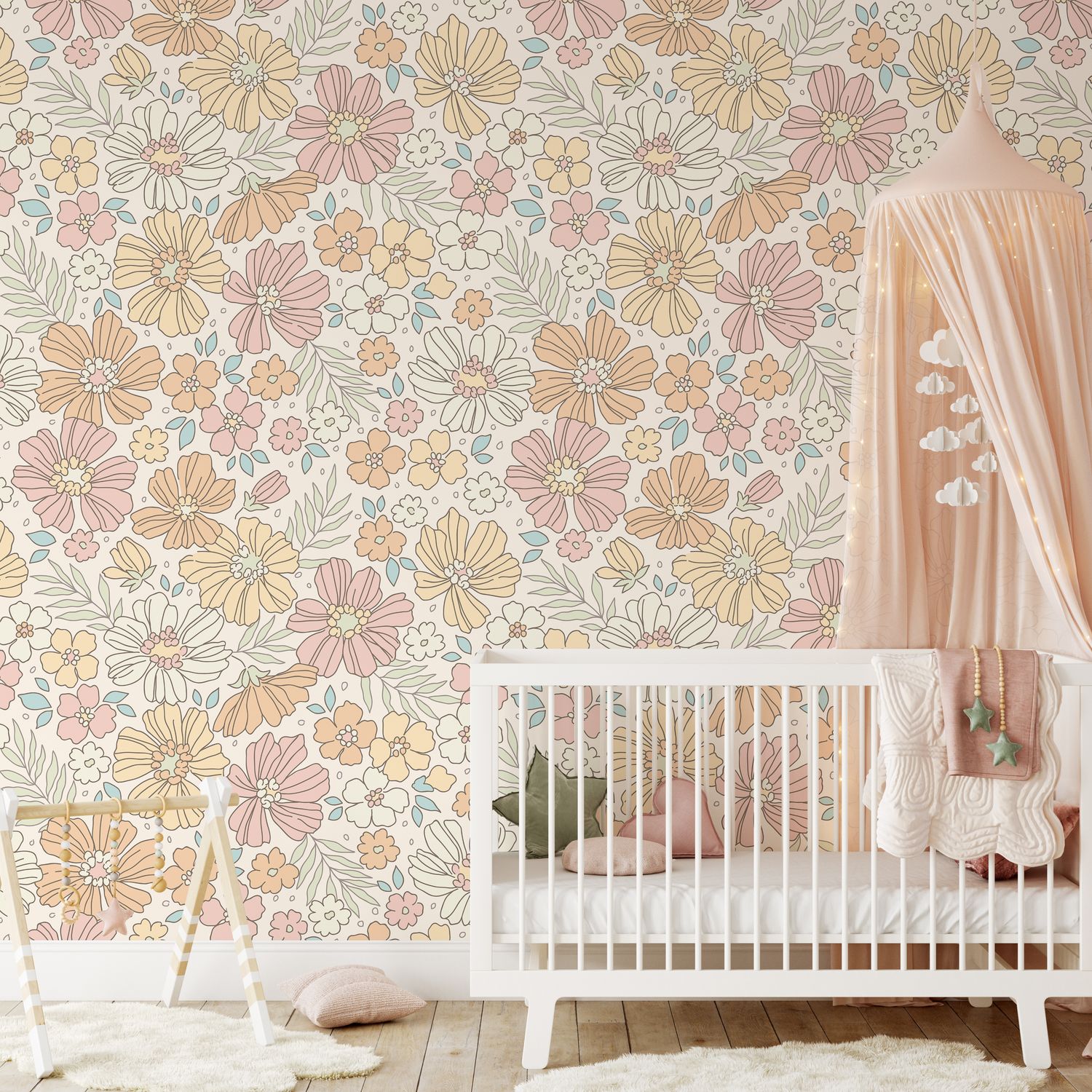 Pastel Meadow Removable Wallpaper