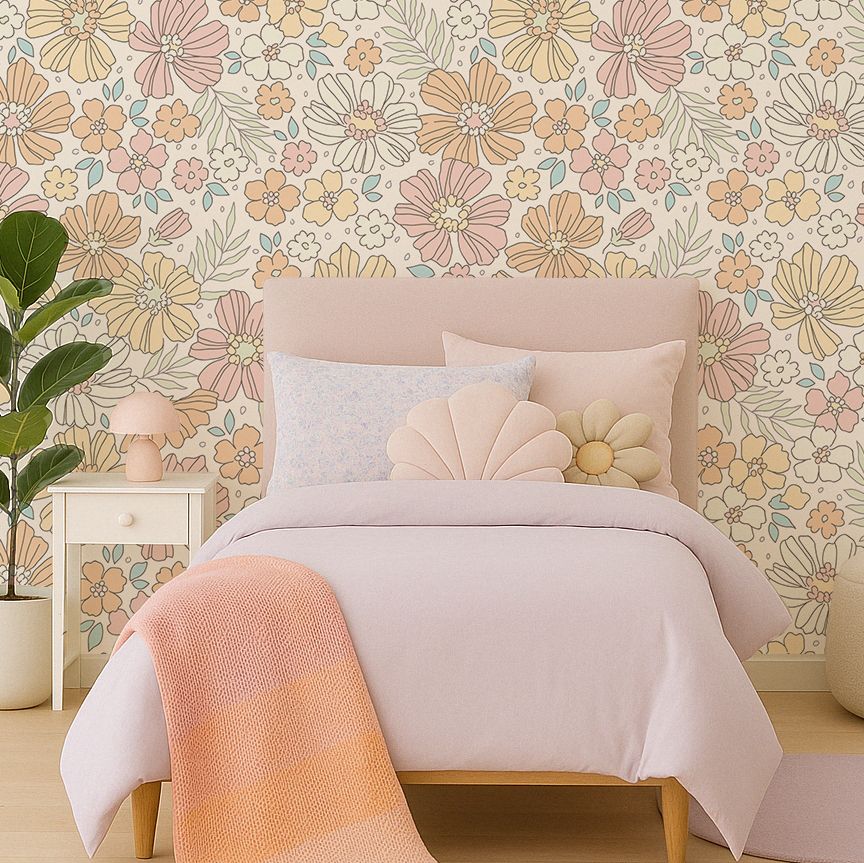 Pastel Meadow Removable Wallpaper