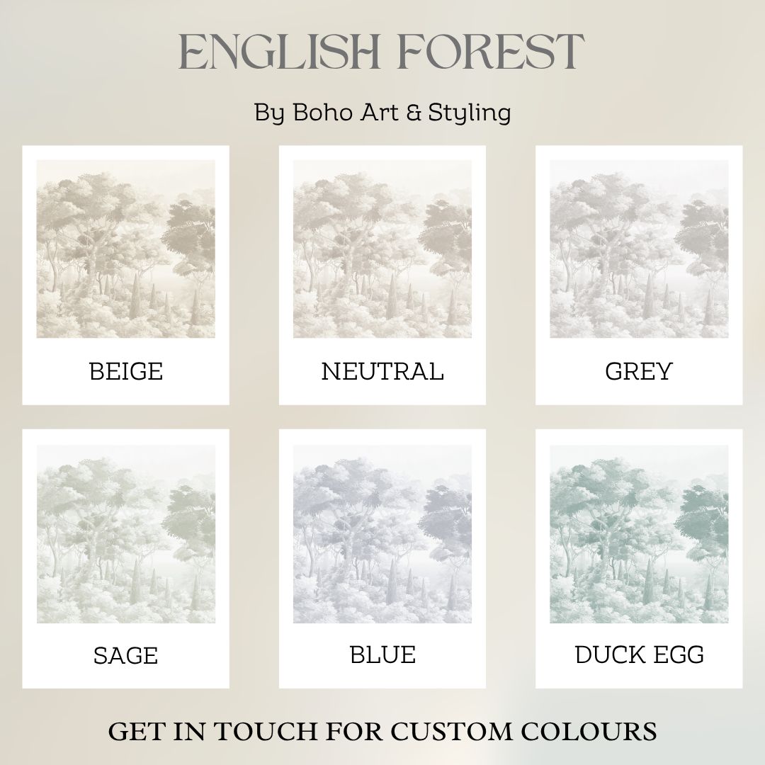 English Forest Removable Wallpaper Mural (Colour options)