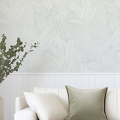 Luxe Palms - Pale Sage II Removable Wallpaper
