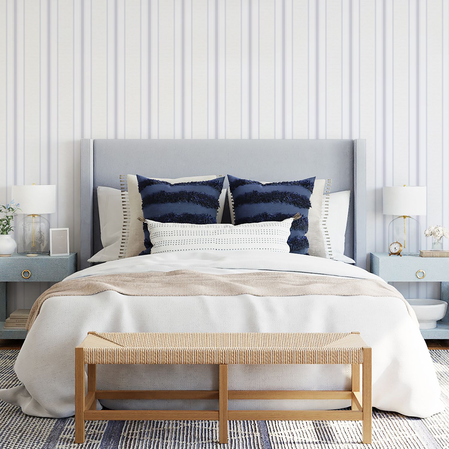 Parisienne Stripes Removable Wallpaper (Colour options)