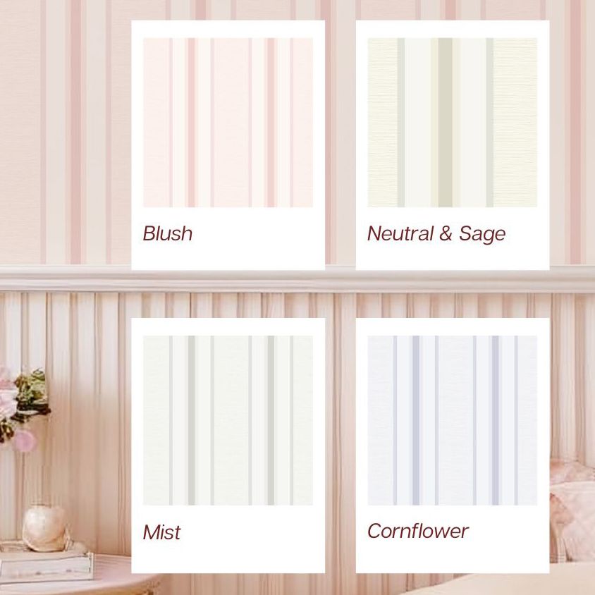 Parisienne Stripes Removable Wallpaper (Colour options)