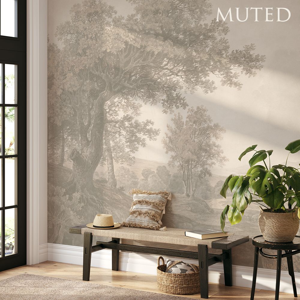 Wooded Landscape Removable Wallpaper Mural (Colour options)