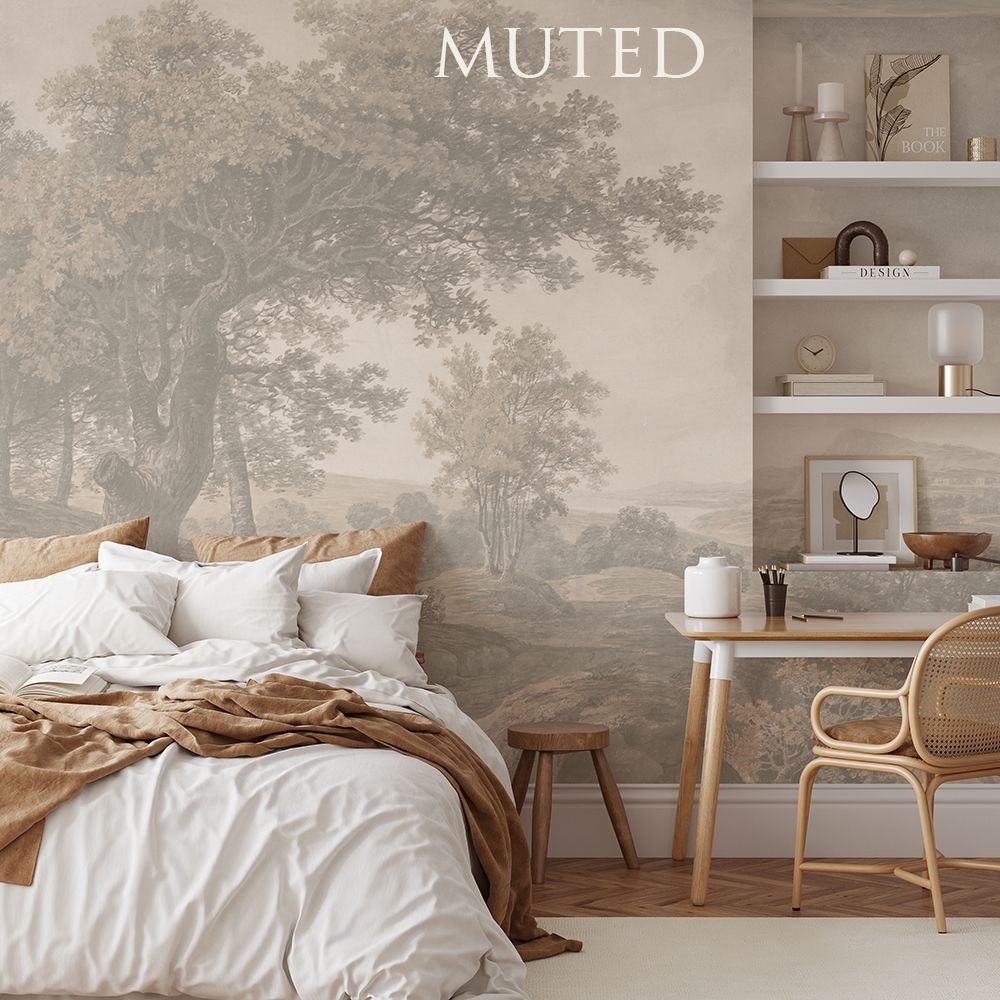 Wooded Landscape Removable Wallpaper Mural (Colour options)