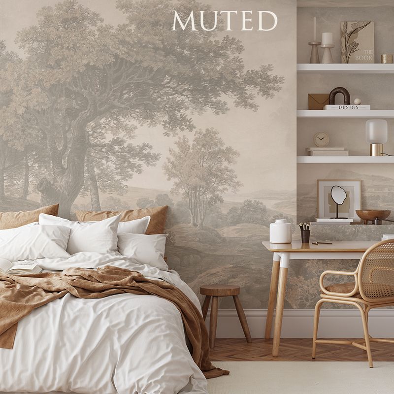 Wooded Landscape Removable Wallpaper Mural (Colour options)