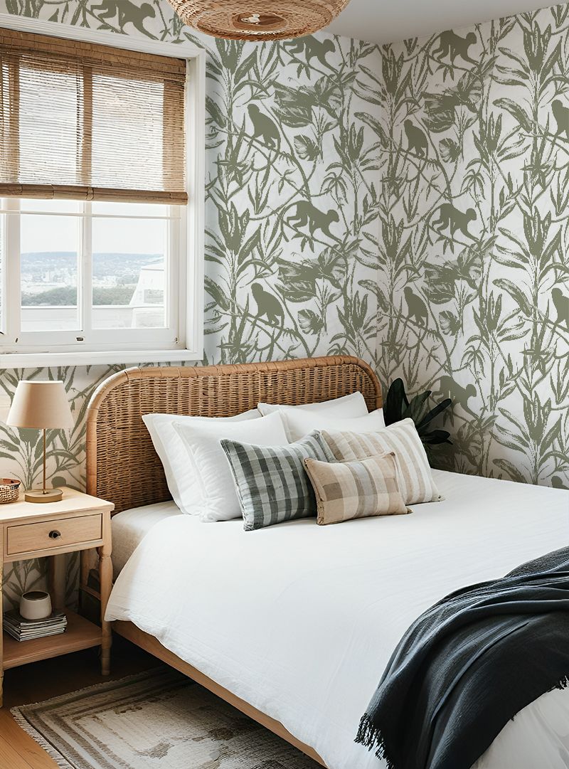 Monkey Business Removable Wallpaper (Colour options)