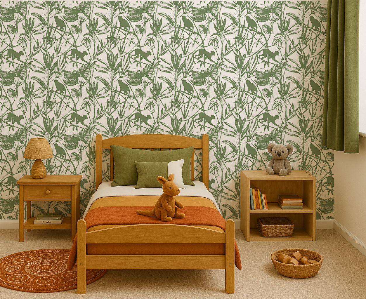 Monkey Business Removable Wallpaper (Colour options)