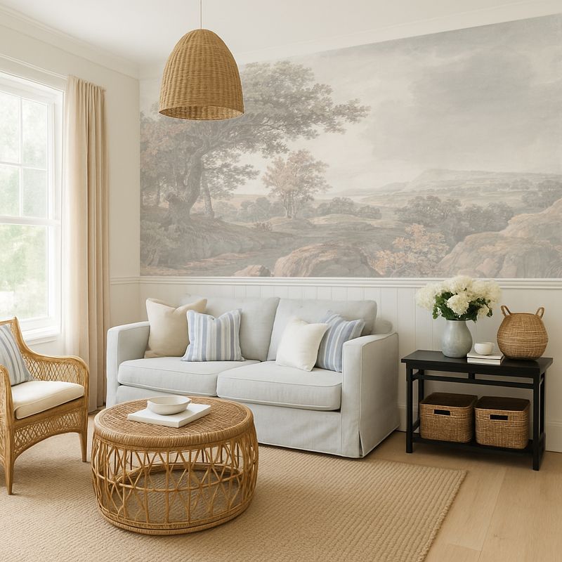 Wooded Landscape Removable Wallpaper Mural (Colour options)