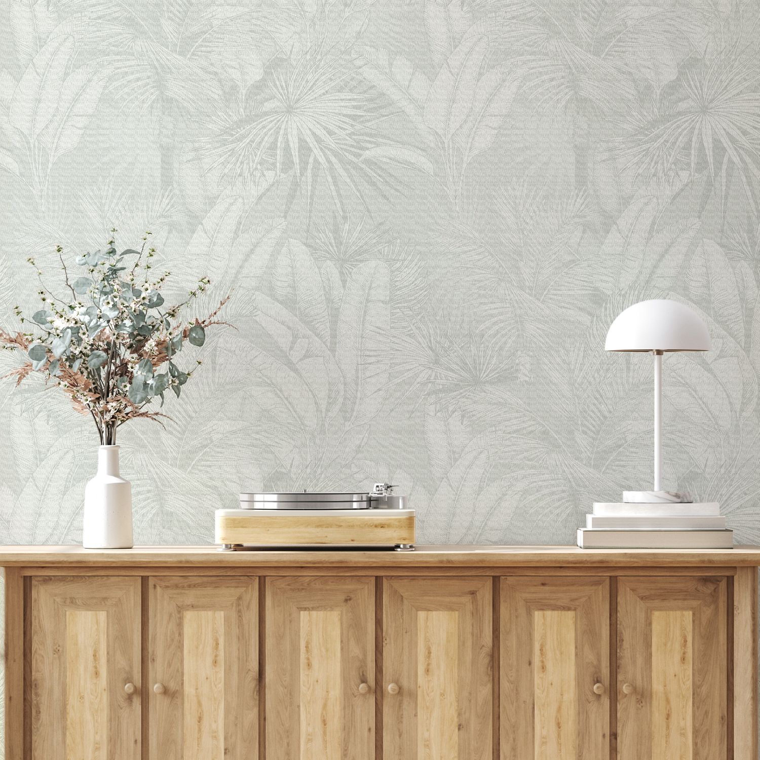 Luxe Palms - Pale Sage Removable Wallpaper