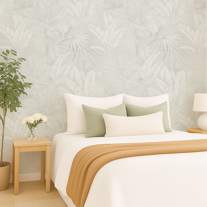 Luxe Palms - Pale Sage Removable Wallpaper
