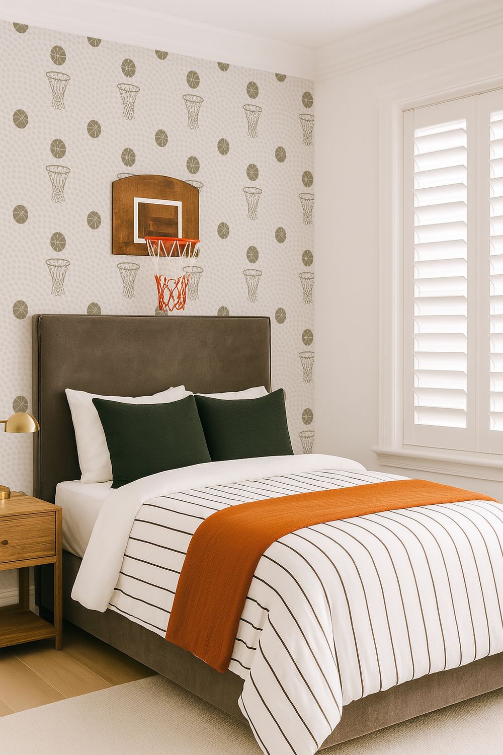 Shooting Hoops (Basketball) Removable Wallpaper (Colour options)