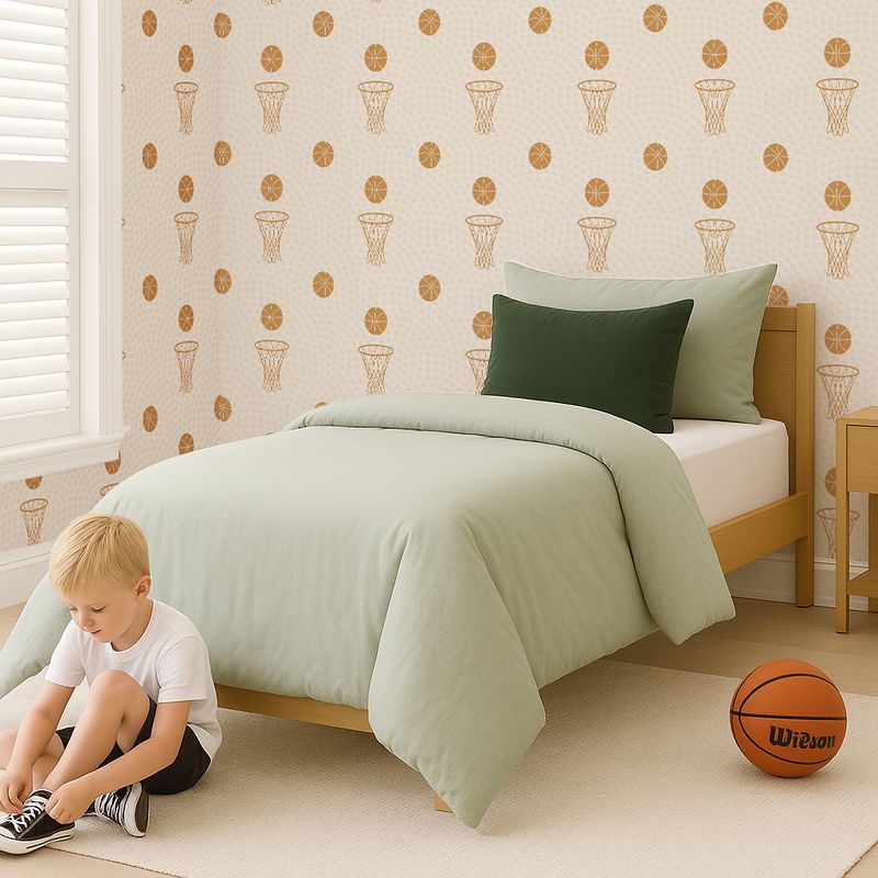 Shooting Hoops (Basketball) Removable Wallpaper (Colour options)