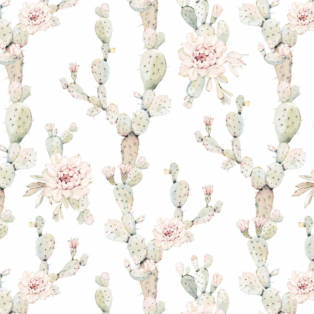 Flowering Boho Cactus Removable Wallpaper