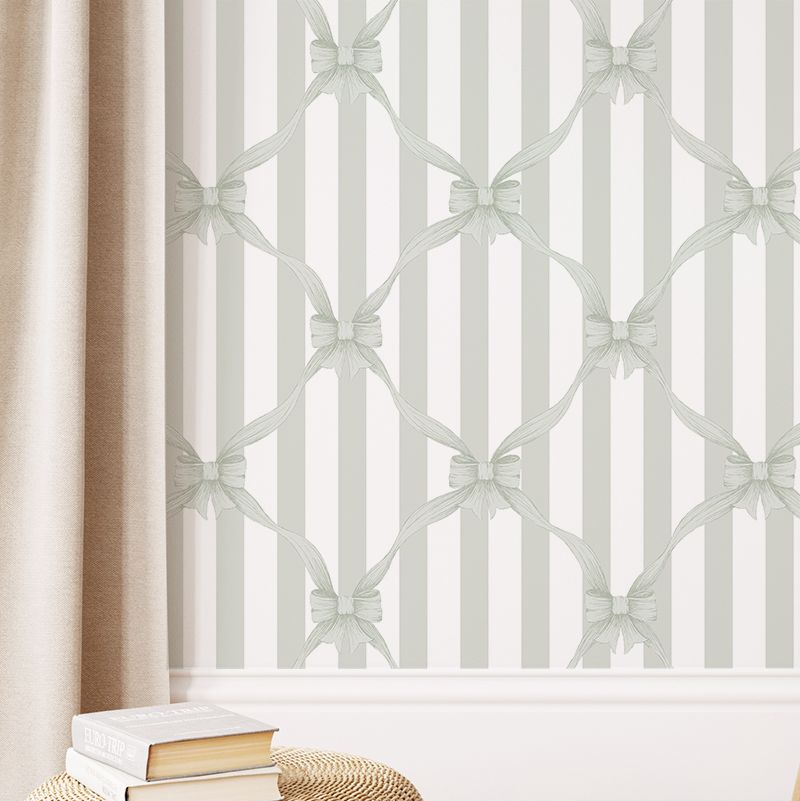 Bows (Sage) Removable Wallpaper