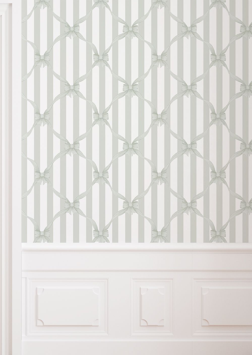 Bows (Sage) Removable Wallpaper