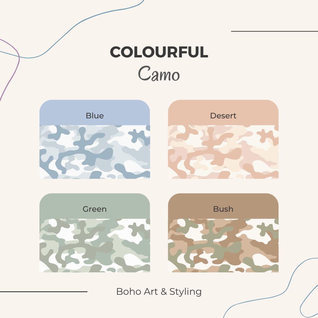 Colourful Camo Removable Wallpaper (Colour options)