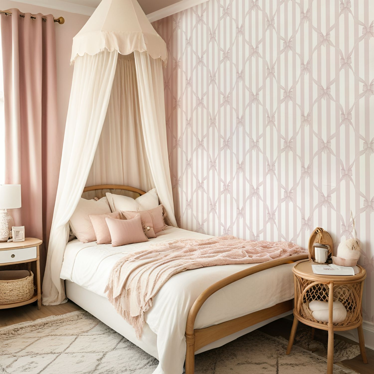 Bows (Blush) Removable Wallpaper