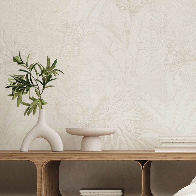 Luxe Palms Natural II Removable Wallpaper