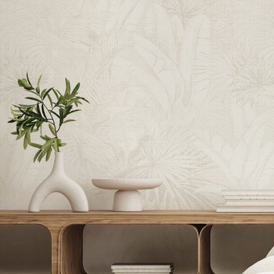 Luxe Palms Natural II Removable Wallpaper