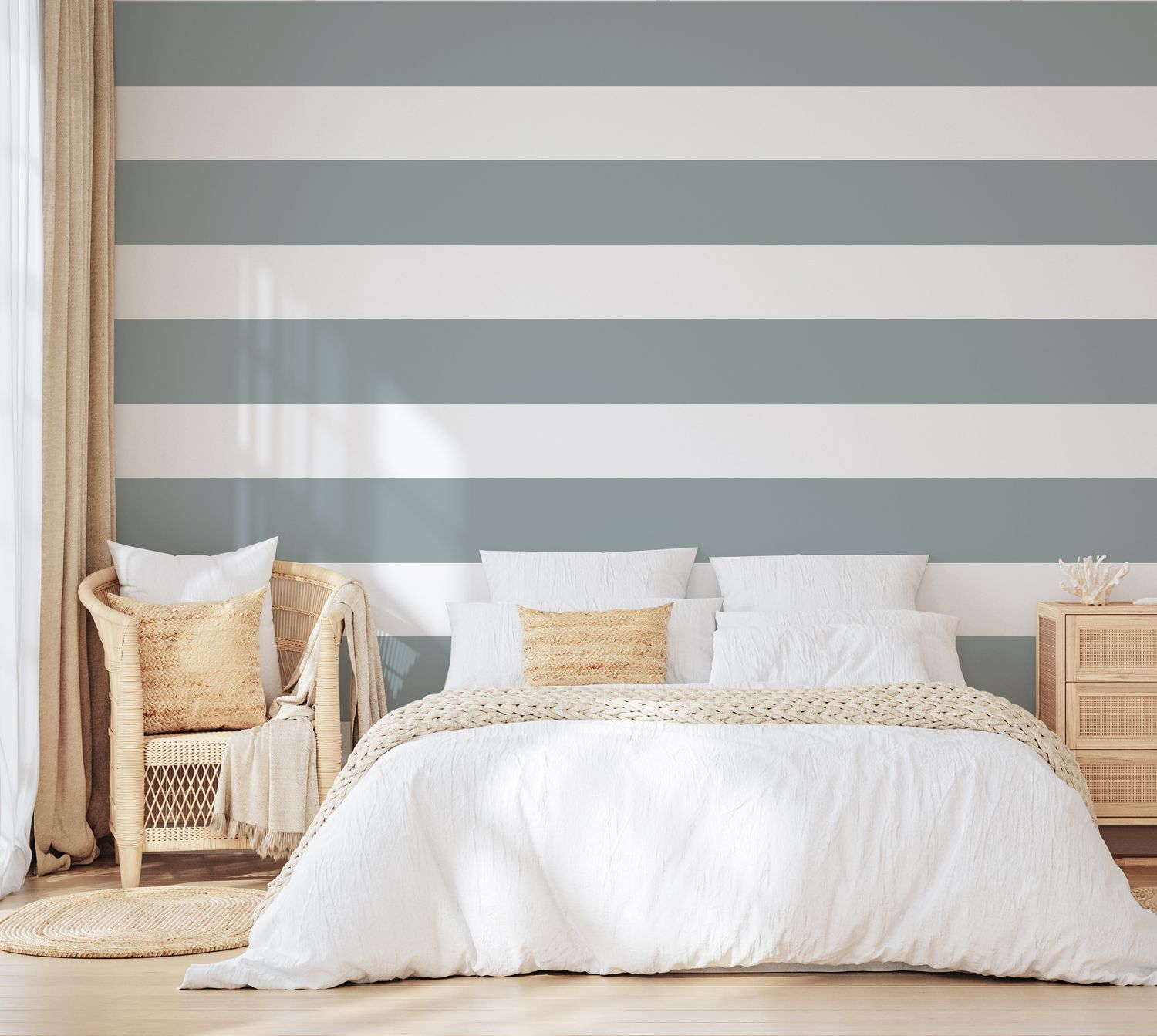 Stripes (Large Horizontal) Removable Wallpaper (colour options)