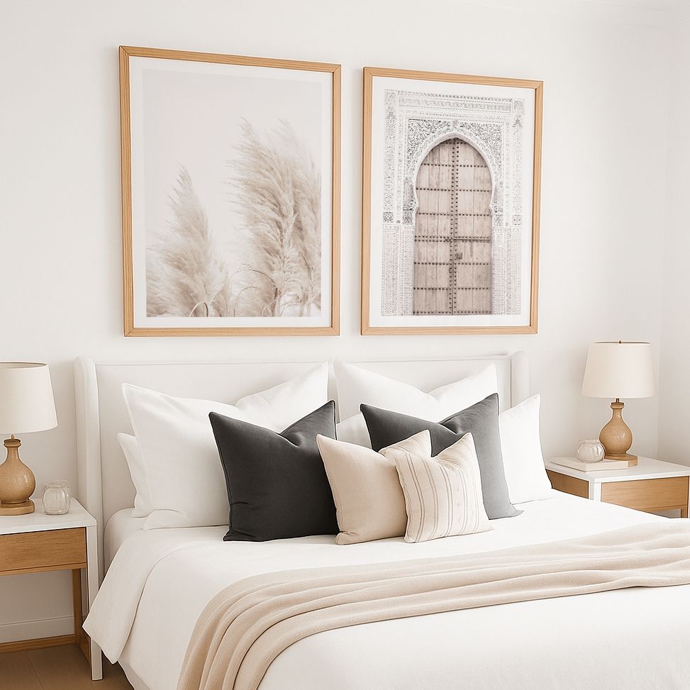Moroccan Door &amp; Coastal Pampas Grass (portrait) Set
