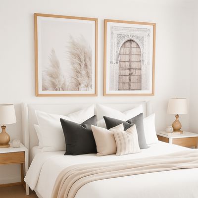 Moroccan Door &amp; Coastal Pampas Grass (portrait) Set