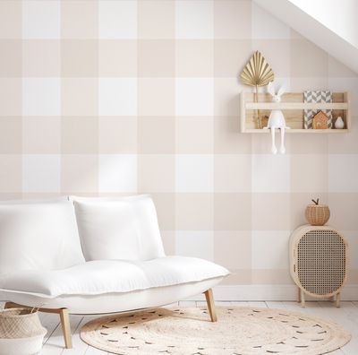 Traditional Gingham Checks XL (any colour) Removable Wallpaper