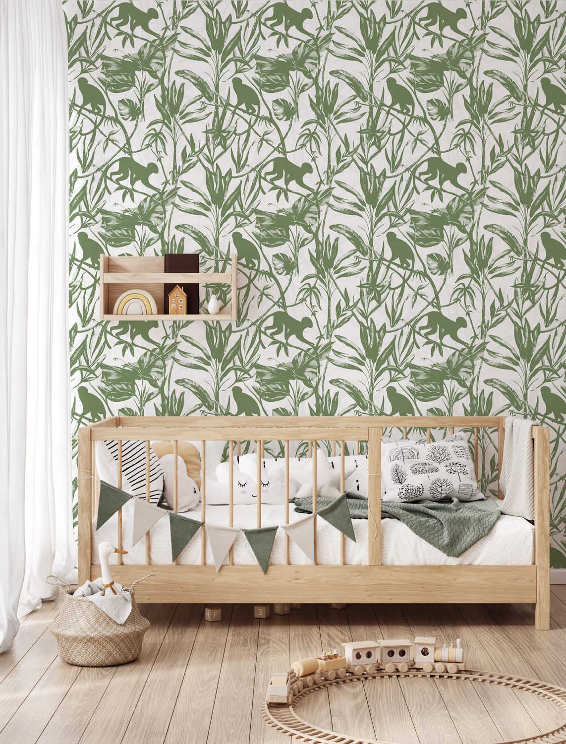 Monkey Business Removable Wallpaper (Colour options)