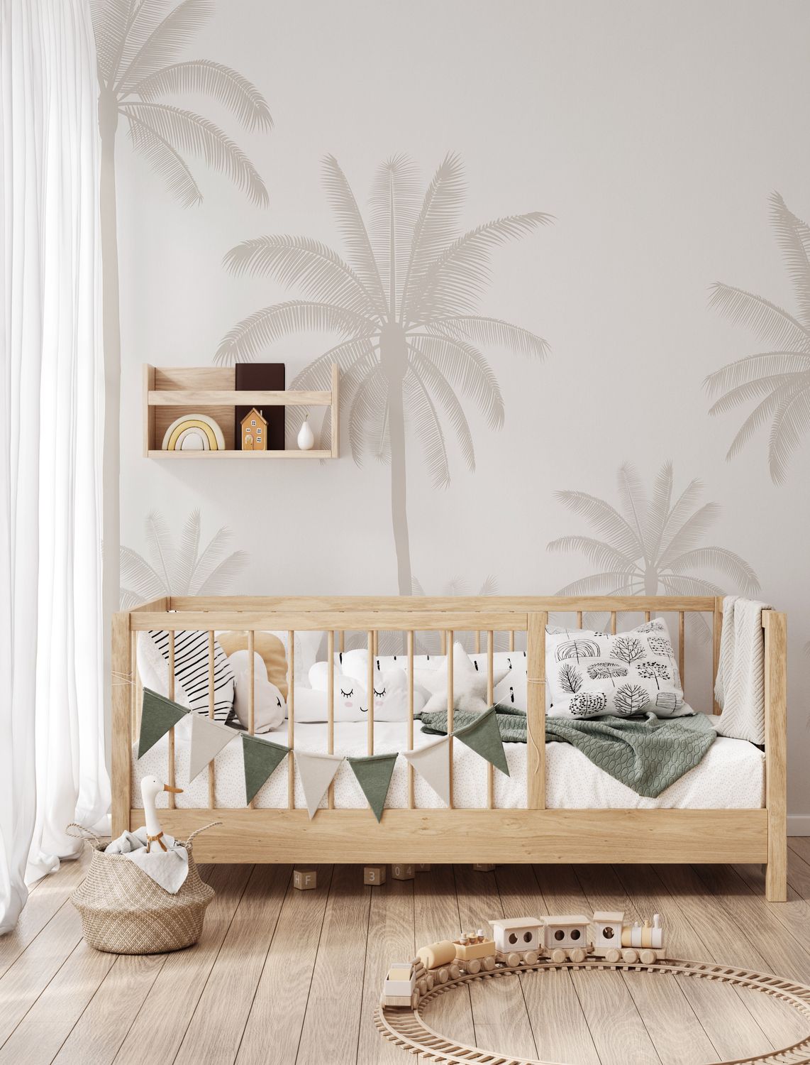 Neutral Palms Landscape Removable Wallpaper Mural