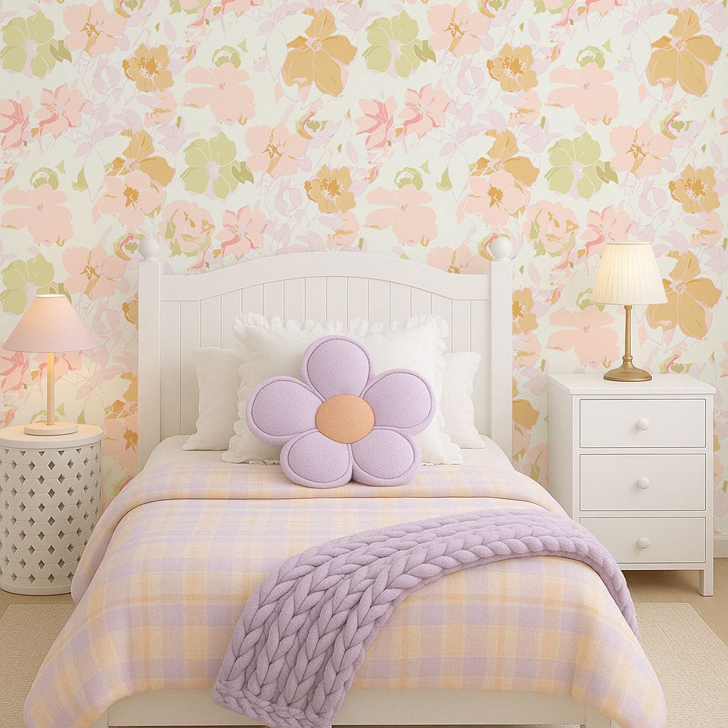Pastel Flowers Removable Wallpaper