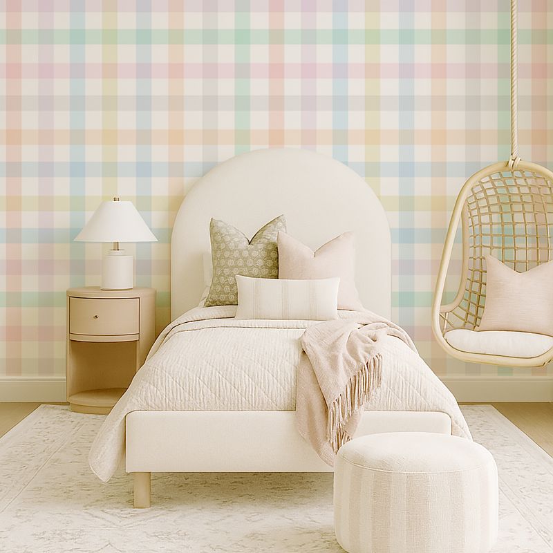 Pastel Gingham Removable Wallpaper