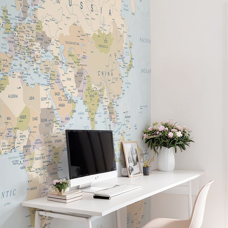 World Map Removable Wallpaper Mural