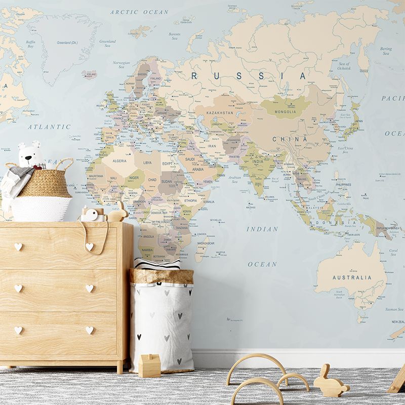 World Map Removable Wallpaper Mural