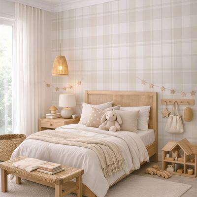 Gingham Removable Wallpaper (Colour options available)