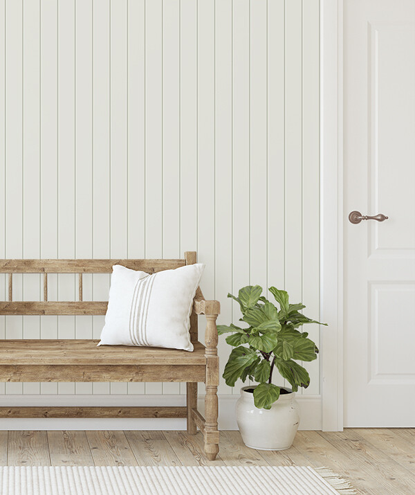Smooth Tongue &amp; Groove (Clean Look) Wood Panels Removable Wallpaper (Eucalypt)