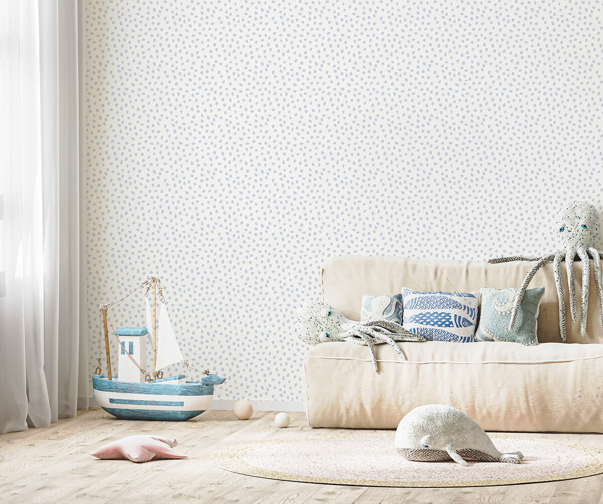Gracie's Dots (Blue) Removable Wallpaper