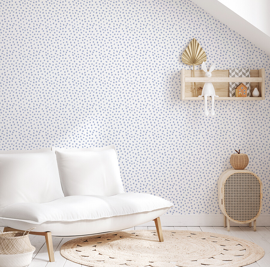 Gracie's Dots (Blue) Removable Wallpaper