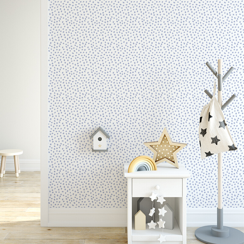 Gracie's Dots (Blue) Removable Wallpaper