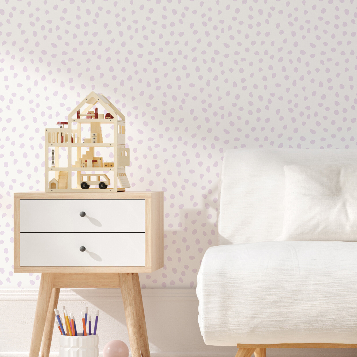 Gracie's Dots (Lilac) Removable Wallpaper